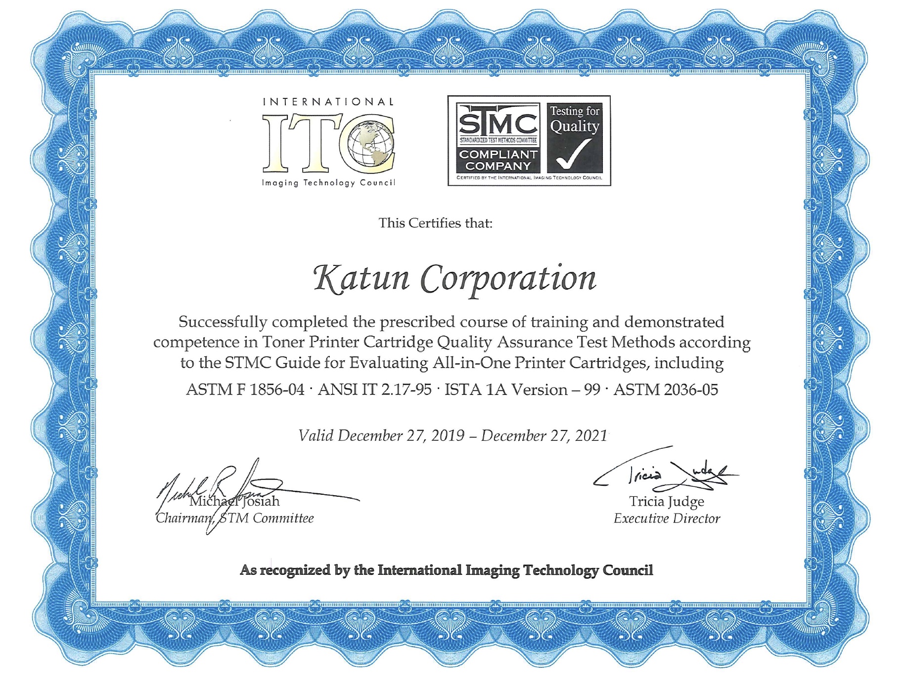 Katun receives STMC certification