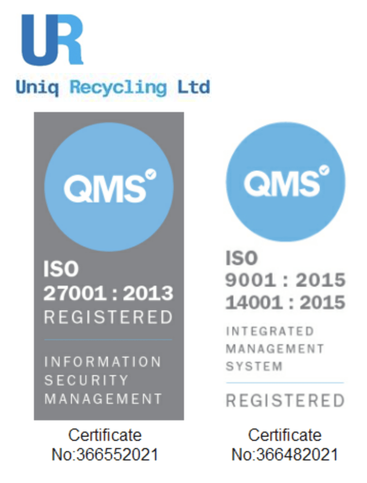 Uniq Recycling receives ISO certifications