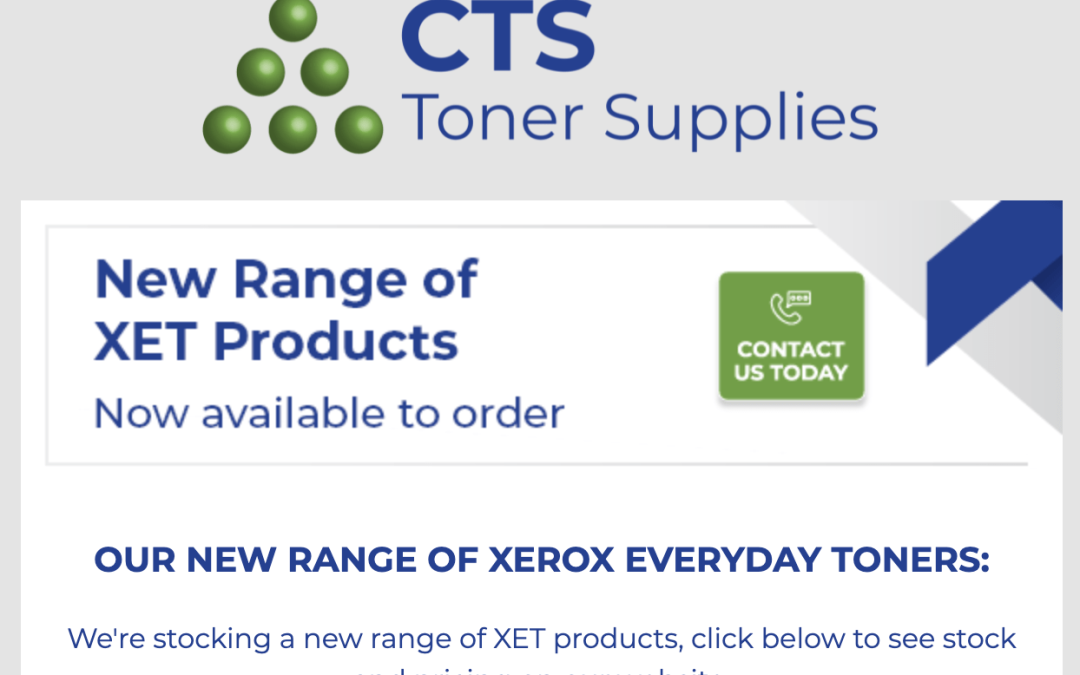 CTS Toner Supplies expands its XET range