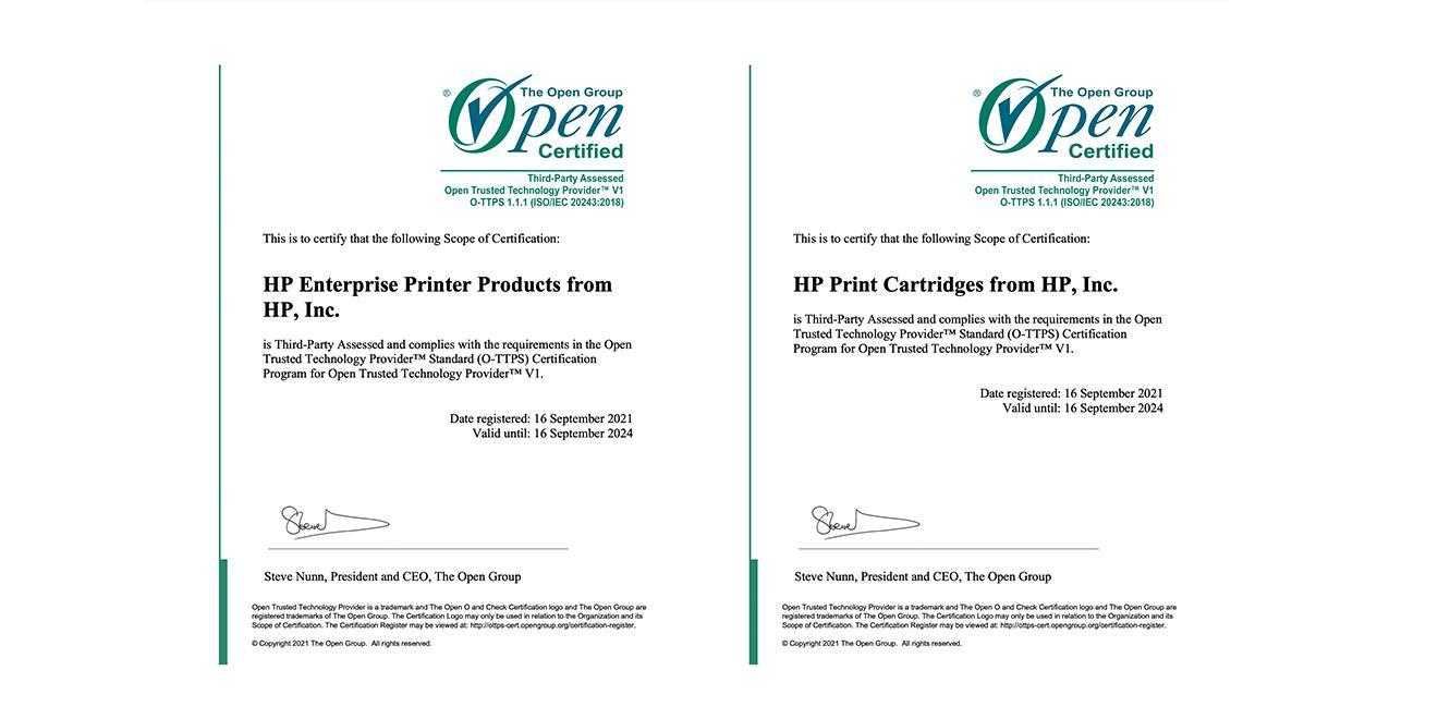 HP cartridges are now ISO/IEC 20243 certified