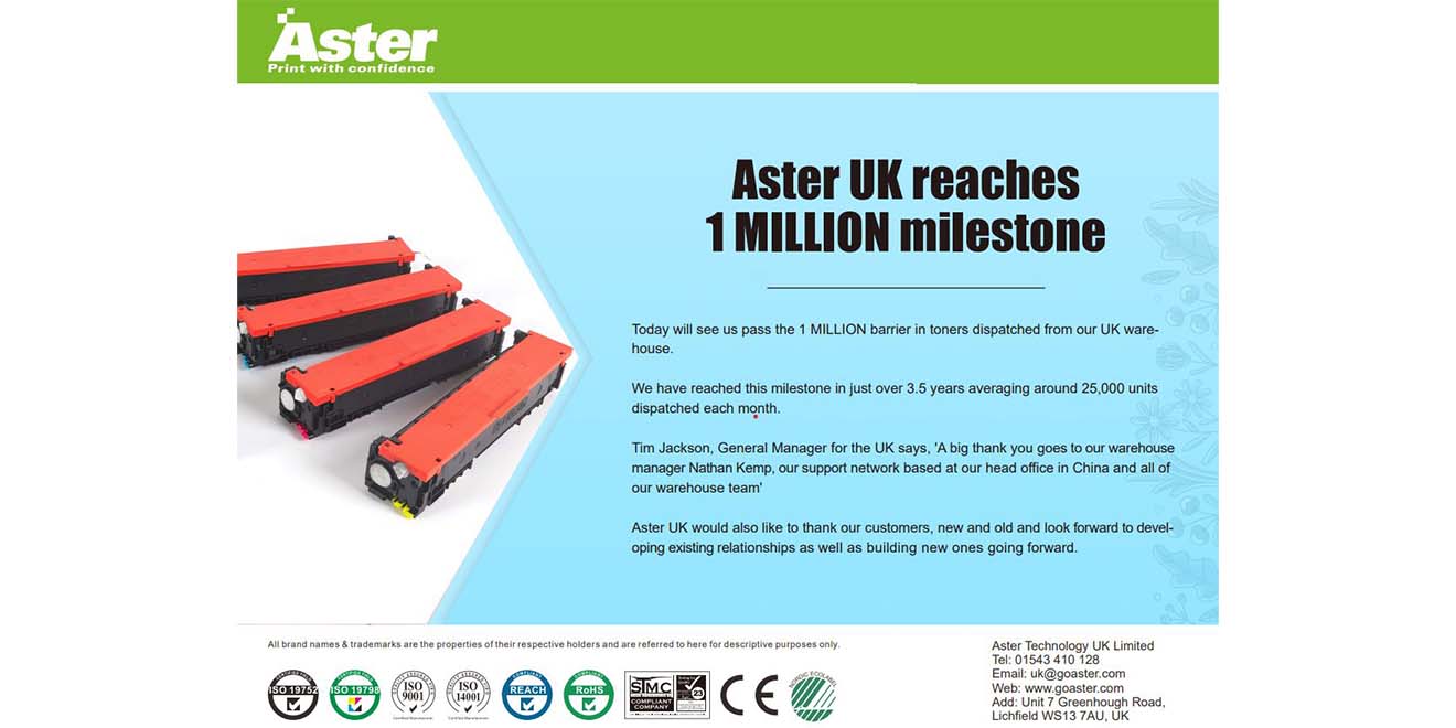 Aster celebrates milestone in the UK