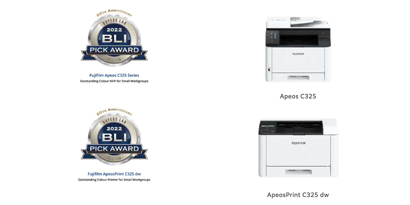 Apeos C7070 and C325 win BLI Pick awards