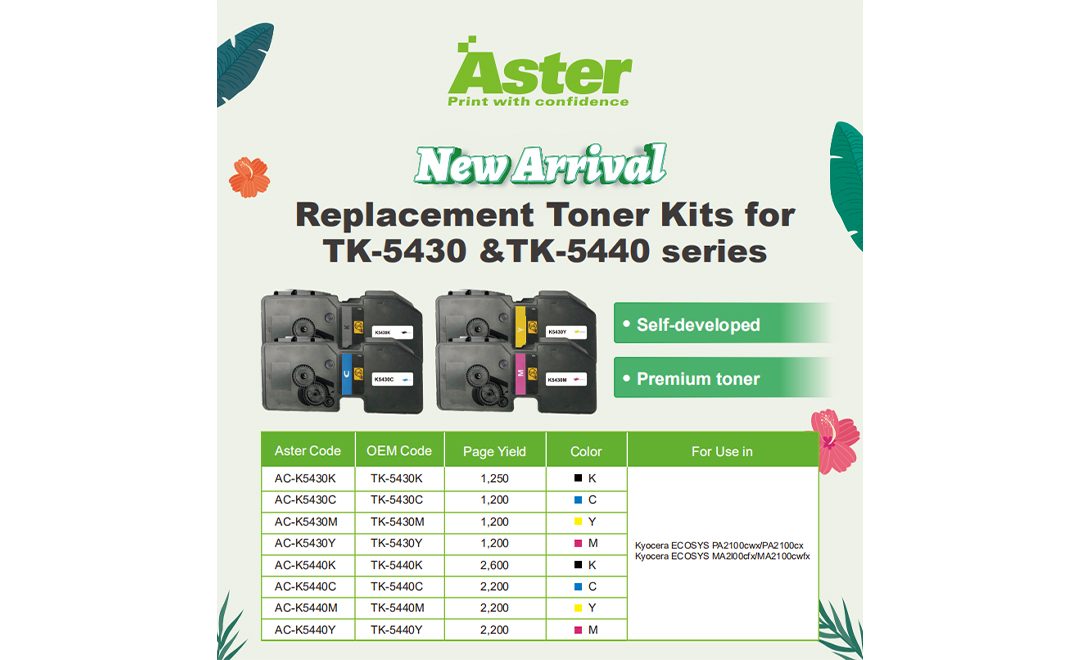 Aster introduces new replacement toner kits